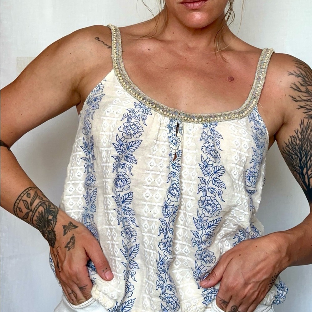 Free People Floral Embroidered Women's Top